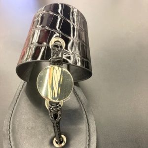 Black Aldo thong sandals. Brand New in Box.